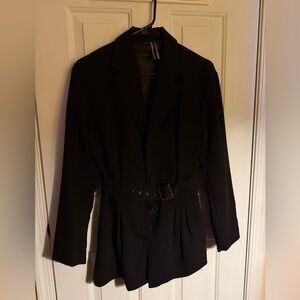 Anthropologie Classic Black Belted Jumpsuit